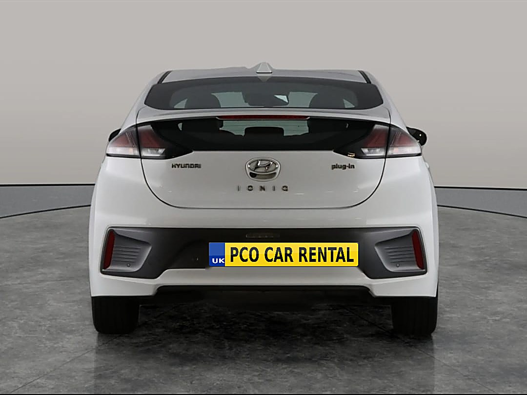 White Hyundai Ioniq plug-in, rear view